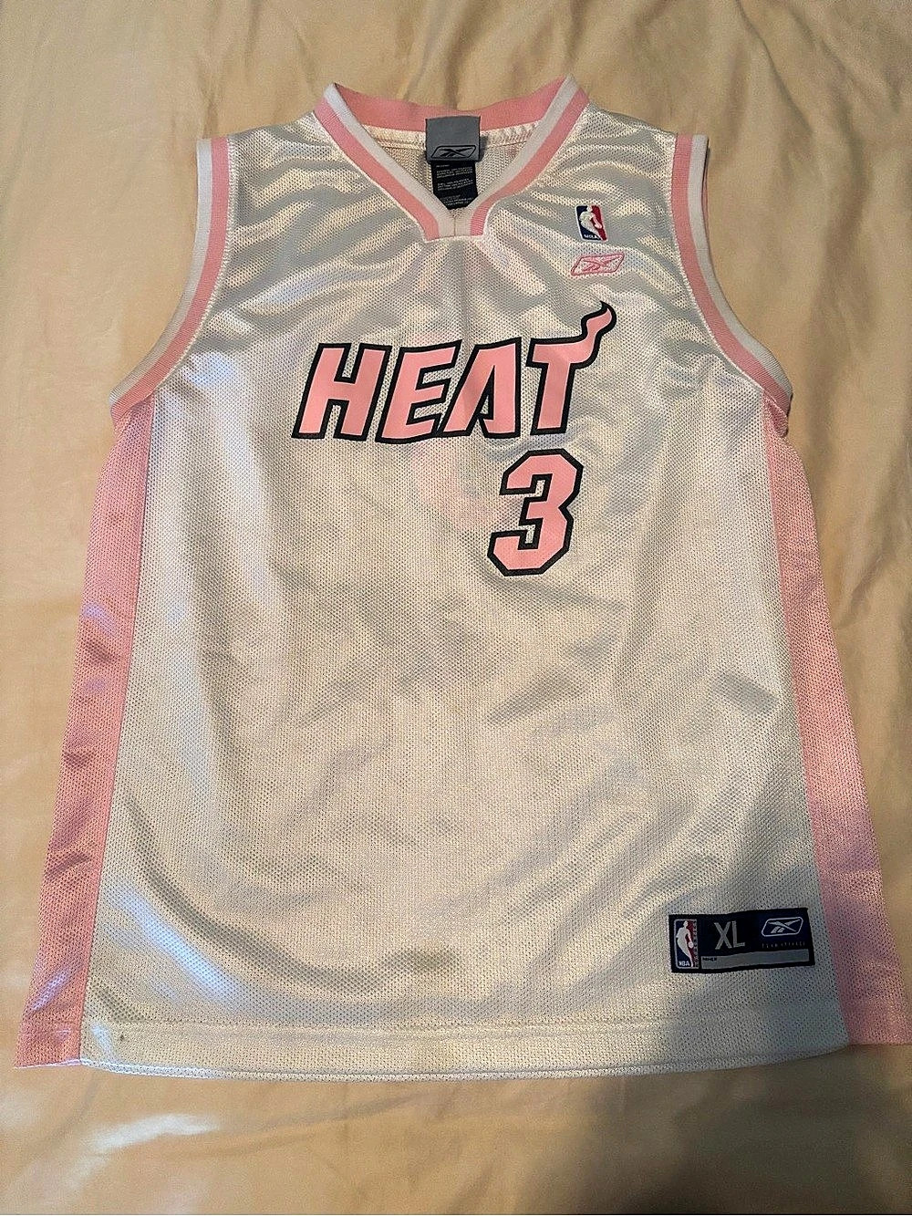 Dwyane Wade NBA Jersey White & Pink XL Girls